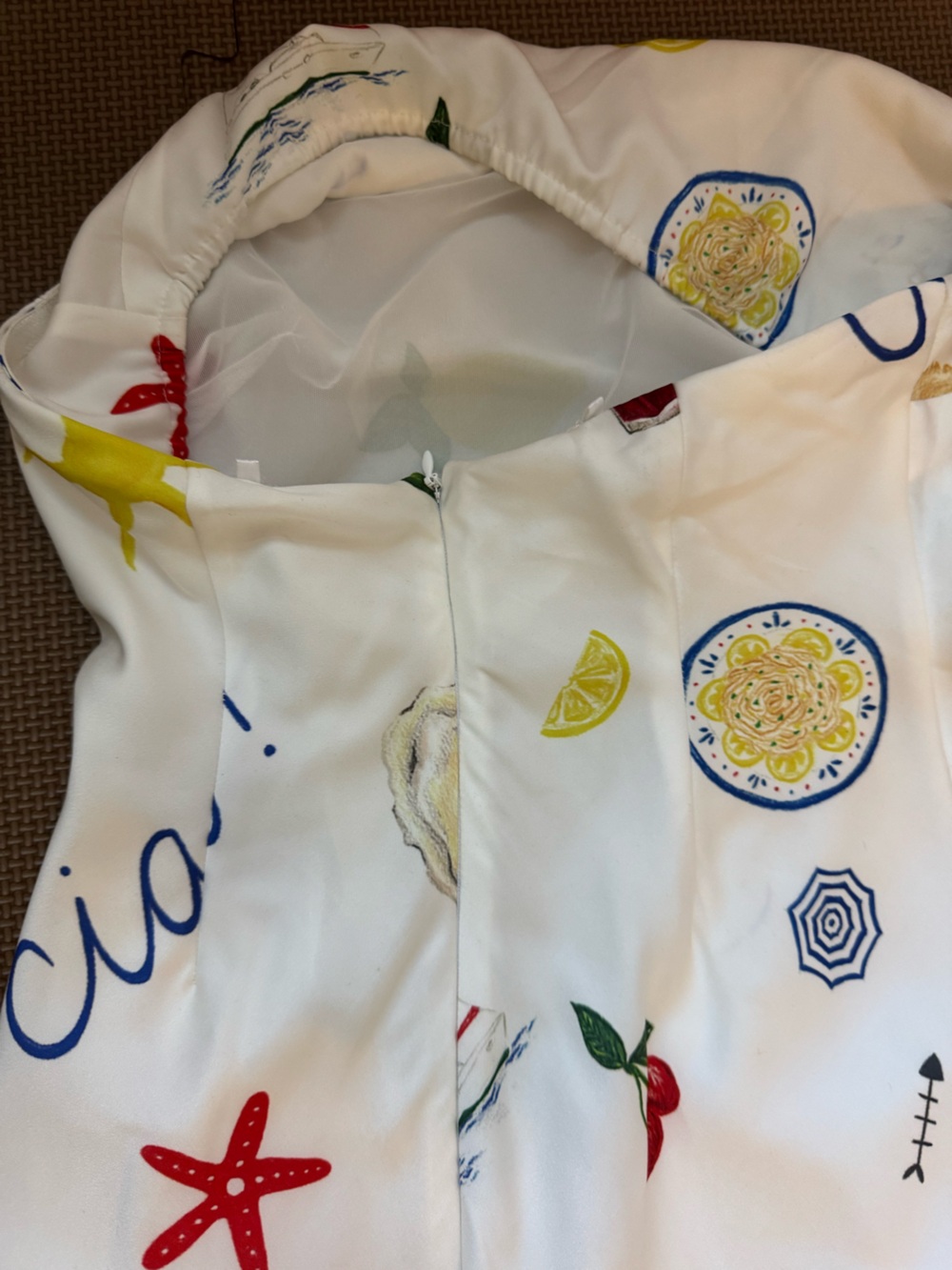 Size S For Love & Lemons White Dress with Multicolor Summer Print - Picture 9 of 9